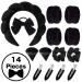 DOMUUH 14-Piece Black Spa Wristband Headband Set for Face Washing, Makeup, Skincare - Hair Accessories Included - Buy Online on GoSupps.com