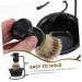 Minkissy Beard Set - Metal Shaving Rack Bowl & Brushes for Men | Premium Stainless Steel - 11.5x8.5cm Black - Ideal for Grooming - Buy Online on GoSupps.com