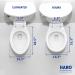 Heavy-Duty HARO Round Toilet Seat - 550 lbs Capacity - Slow Close & Easy Clean - White Polypropylene - 16.5 x 14.5 x 2.32 - Buy Online on GoSupps.com