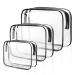 SLIJAR Clear Travel Toiletries Bag 3 PCS Portable Waterproof Toiletry Bags for Women and Men Clear Makeup Bags PVC Cosmetic Bag Travel Accessories Wash Bag for Travelling and Holiday