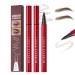 KTouler 2 Satuks Dark Brown Microblading Eyebrow Pen Waterproof SmudgeProof Long Lasting Eyebrow Pencil 2 Fork Tips for Defined Eyebrows Natural Looking Hairlike Eyebrow Makeup Multicolored 1 piece 2er Pack
