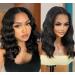The Stylist Loose Wave HD LACE Front Wig 13X6 Transparent Lace Frontal Wigs 16 Inch Human Hair Blend Pre Plucked Swiss Lace Heat Friendly Synthetic Wig   Kayla (Neutral HD Lace  1B-Off Black) 16 Inch (Pack of 1) 1B-Off B...
