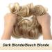 JJstar 2PCS Curly Messy Bun Donut Hair Piece Set | High Heat Resistant Synthetic Fiber Scrunchies for Women | Dark Blonde/ Beach Blonde - Buy Online on GoSupps.com