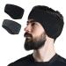 Winter headband sports telgoner running head for men women ear warmer headbands stretchable sports ear protection headband for running jogging hiking bicycle and motorcycle (black + dark gray) black + dark gray