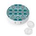 Skull Turquoise Contact Lens Case Travel Portable Travel Contact Lens Box with Mirror