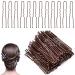 50 pieces U-shaped hairpins 6 cm hair clip for women girls and hairdressing salon with storage box bobby pins for girls hair additives (brown) ...