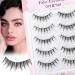 MSQ 5 Pairs Natural Lashes Wispy Lashes Natural Look False Eyelashes Natural Flared Eyelashes False Eye Lashes Soft Fluffy Lashes Black