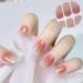 DMQ Semi Cured Nail Wraps Soft Self-Adhesive Gel Nail Stickers Long Lasting Gel Nail Polish Strips French Tip Stickers French Manicure Stickers Set with Nail Art Tools (Pink Tip) - Buy Online on GoSupps.com