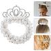 Beavorty pearl crown hair ties girls hair ties elastic ponytail holder hair ties for girls pearl hair scrunchies hair scrunchies for girls child plastic hair accessories pearl beads - Buy Online on GoSupps.com
