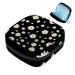 Women's binding storage bags daisy flower pattern black portable menstrual deposits panty lips tampons women's bandages storage holder for women school office multi-colored 02