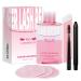 Lash Glue Remover for Lash Clusters 150ML Adhesive Remover with 3 Reusable Cleansing Eco Pads 1 Eyelash Brush DIY Lash Extension Remover Eye Cleanser Quick removal of Lashes Gentle Soothing