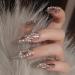IMSOHOT Long Press on Nails Coffin Glitter Fake Nails Shiny Pink Rhinestone Full Cover False Nails Glue on Nails Luxury Ballerina Artificial Acrylic Nails for Women 24Pcs 61-A07Pink Rhinestone