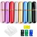 Bekith Set of 8 Colors Empty Essential Oil Personal Inhaler Refillable Aromatherapy Nasal Inhaler Tubes Aluminum and Glass Portable Nasal Inhalers with 20 Cotton Wicks and 4 Opening Tool