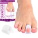 Toe Straightener 6 Pack Gel Toe Splints Hammer Toe Corrector for Women and Men Hammer Toe Cushion Toe Protectors (Large Size White)