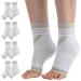 cheap4uk 4 Pairs Neuropathy Socks Plantar Fasciitis Foot Compression Socks Support for Men & Women Sports Injury Recovery Arch Support Anti-Slip Breathable Soothe Socks for Pain Relief L White