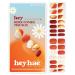 Heyhae Bandes d'ongles en gel semi-durci - Pas besoin de lampe LED - Fleurs rouges d' t - Facile appliquer et enlever - Qualit salon - 28 bandes - 1 tampon de pr paration et lime ongles