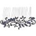 Lurrose Wedding Hair Comb Blue Rhinestone Hair Comb Hairpin Bride Vintage Flower Crystal Overtone Bridal Hair Accessories for Bridal Bridesmaid - Buy Online on GoSupps.com