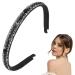 Sparkling Headband Rhinestone Headbands For Women Girls Non-Slip Diamante Headband Glitter Hair Band Skinny Headbands Wedding Birthday Holiday Hair Accessories For Bridal Women Girls Gifts (Black)