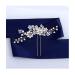 Iyou bridal jewelry wedding hairpins silver glittering crystal hair clip leaf pearl hair part bride flower hair accessories for women and girls 2 pieces (silver)