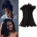 TAOYEMY Dresdlock Extension 8 inch 30 Strands 100% Real Human Hair Afro Kinky Dreadlock Extensions for Man/Women (1B 0.8cm-8inch-30 pieces) 0.8cm-8inch-30 pieces 1B