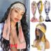 Leeven 3 Pieces Satin Edge Laying Scarf for Lace Wigs Non Slip Printed Headband Scarf for Hair Wrapping At Night 57"x5.5" Silky Wig Grip with Delicate Pattern for Makeup Wig Hat and Other Decoration 3 Count (Pack of 1) Mul…