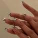 Oval short artificial nails French press on nails mrcuvaryas French press on nails short square soft gel nail tips full cover nageltip (Silver French)