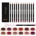 YUECI 12-Color Waterproof Lip Liner Pencil Set - Smooth Long-Lasting & Color-Stable | Professional Makeup Essential (1 Pack) - Buy Online on GoSupps.com