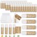 50 Set Thank You Lip Balm Bulk Small Natural Moisturizing Mini Lip Balm with Bag and Card for Baby Wedding Bridal Shower Thank You Favors 80