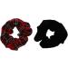 Zac's Alter Ego Set of 2 Hair Scrunchies - 1 Tartan Print and 1 Plain Velvet Black/ Red - Buy Online on GoSupps.com