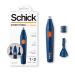 Schick Hair Trimmer 3-in-1 Trimmer for Nose Ear & Eyebrows Painless Hair Removal Cordless Quick-Change Attachments Waterproof Expert Finish Unisex Grooming