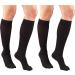 Truform Women's Fit Compression Socks - Rib Knit Pattern 15-20 mmHg Black Medium Pack of 2 - Best for Circulation & Comfort - Buy Online on GoSupps.com