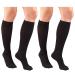 Truform Women's Fit Compression Socks Rib Knit Pattern 15-20 mmHg Black Medium (Pack of 2) 1973BL-M 2PK Medium (Pack of 2) Black