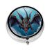 Flying Dragon Portable Metal Pill Box Round Mini 3-Compartment Plastic Insert hinged Fastening Design Suitable for Small Pills Must-Have for Travel
