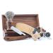 Classic Collection Barber Salon Salon made of wood straight cut black roof hair leather string string and grinding paste 5-part set