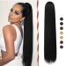 Sofeiyan ponytail hair extension hair extension with cord strain 70cm long straight braid horse tail natural soft hair extension synthetic ponytail extension for women black 70cm black