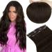 Runature clip in extensions real hair dark brown remy extensions clip in real hair darkest brown smooth real hair clip in extensions real hair 45cm 18 inch #2 50g 3 pieces 45cm-3Pcs #2