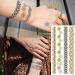 8 Sheets Gold Metallic Temporary Tattoos for Women - Shimmer Designs, Jewelry Fake Tattoo Stickers - Waterproof Body Makeup - Buy Online on GoSupps.com