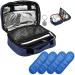 NOONEAST Insulin Cooler Travel Case Diabetic Medication Cooler Bag Diabetes Organize Medicine with 4 Ice Packs (Blue)