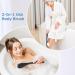 ROLIZOE Long Curved Handle Back Brush for Shower - Soft Bristle Exfoliating Body Scrubber for Wet/Dry Brushing - Black - Buy Online on GoSupps.com