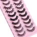 Strip Lashes False Lashes 10 Pairs 5 Styles Natural Look Clear Band Light Weight Wispy Faux Mink Russian Strip Lashes D Curl 3D Crisscross Multi-Layers False Fake Eyelashes - Buy Online on GoSupps.com