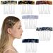 6 Pcs Acetate Exquisite Hair Side Combs Small Seven-tooth Decorative Hair Combs Vintage Elegant French Side Combs Hair Jewellery Accessories for Women and Girls