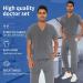 VIAOLI Men's Athletic Scrub Set - V-Neck Top & Jogger Pants - Grey Large - Buy Online on GoSupps.com