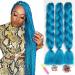 Showjarlly Kanecalon Kunsthaar Hair KanCalon Hair Braids Extension Ombre Jumbo Braid Hair Extension 24 " Kanecalon braids Box Hair Kunsthaar Hair For Including Navy Blue# 61cm-24zoll (3 Series Pack) Navy Blue