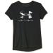 Under Armour Girls' Big Logo Tech Short Sleeve Training Workout T-Shirt Black (001)/White Small