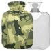 Naanle camouflage cats hot water bottle with reference transparent hot water bottle 2l large hot hot water bottle for bed handfoot heat pain relief heat and cold therapy
