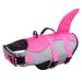 Queenmore Dog Life Jacket Ripstop Shark Dog Safety Vest Adjustable Preserver with High Buoyancy and Durable Rescue Handle for Small,Medium,Large Dogs, Pink Shark Large Large Fuchsia
