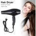 Hair Dryer Negative Ionic Blow Dryer Set Fast Drying High Speed Hair Blow Dryer Heat Hairdryer Powerful for Home Use Black - Buy Online on GoSupps.com