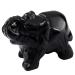 mookaitedecor Black Obsidian Crystal Elephant Sculpture Statue Crafts Healing Reiki Pocket Gemstone Figurines 1.5 Inch