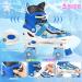 Adjustable Roller Skates for Kids with Light Up Wheels | Indoor Outdoor Skates for Children and Teens | Size 13C-3Y US/Age 7-10 | Blue - Buy Online on GoSupps.com