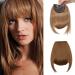 SEGO Clip in Pony Hairpiece Extensions Fringe Bangs One Piece In Front Hair Extension like real hair coffee brown
